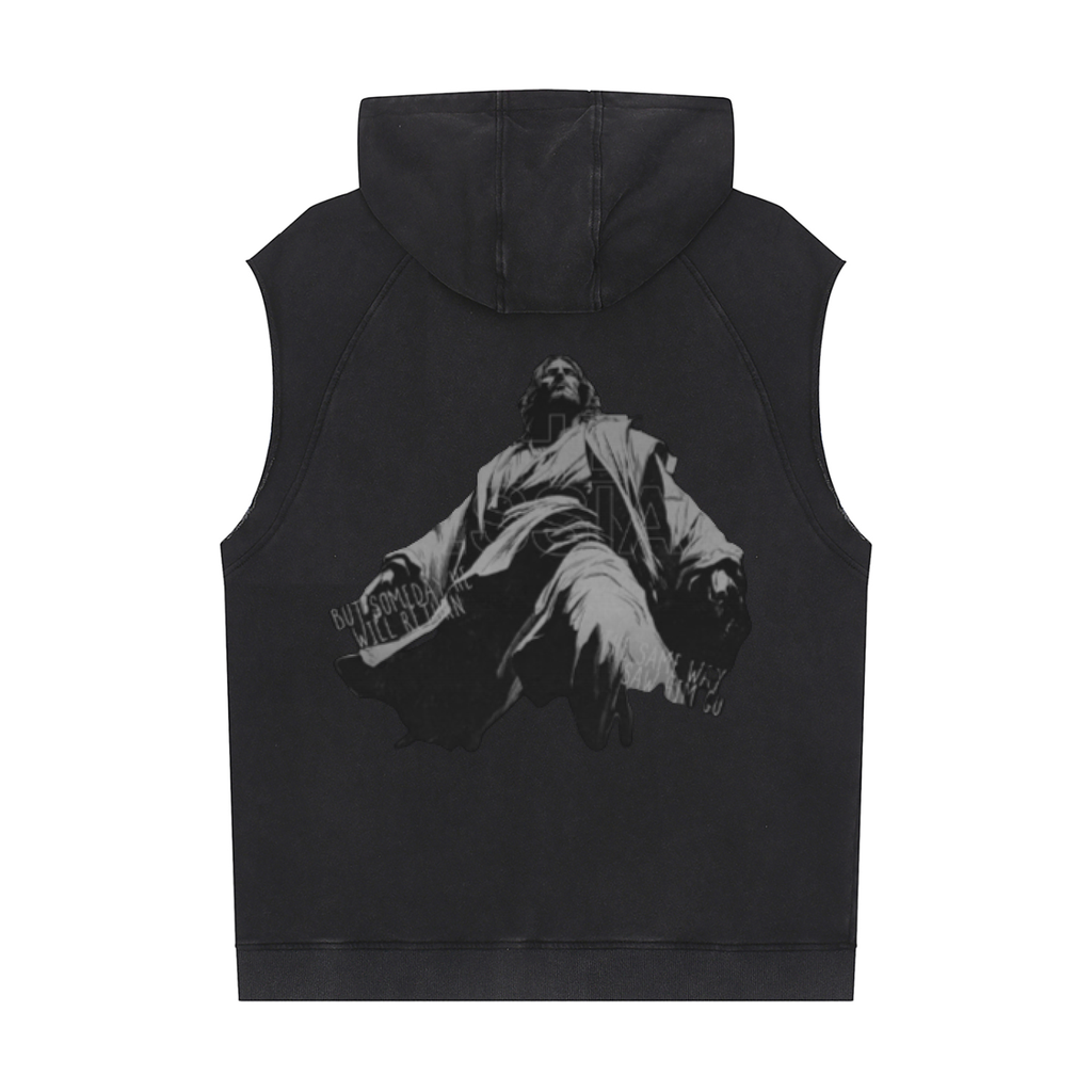 Snow Washed Sleeveless Hoodie