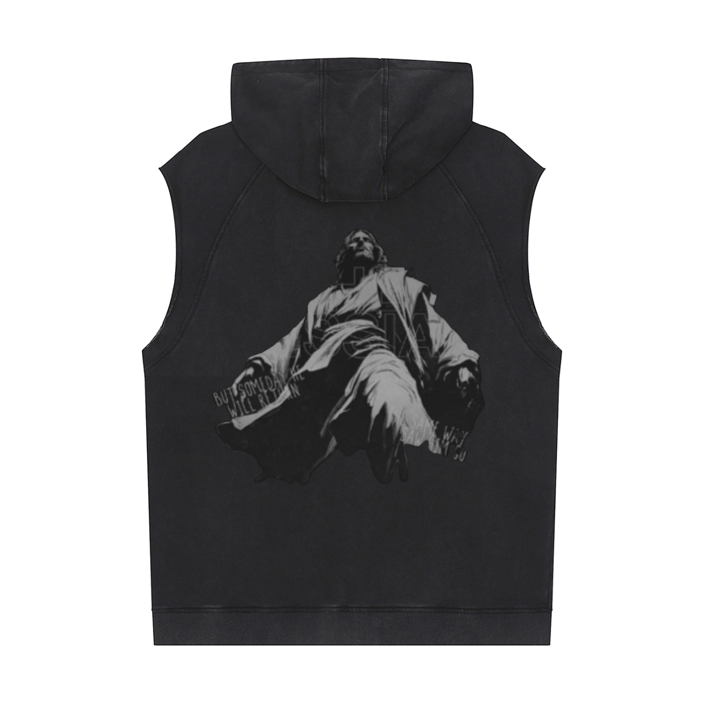 Snow Washed Sleeveless Hoodie