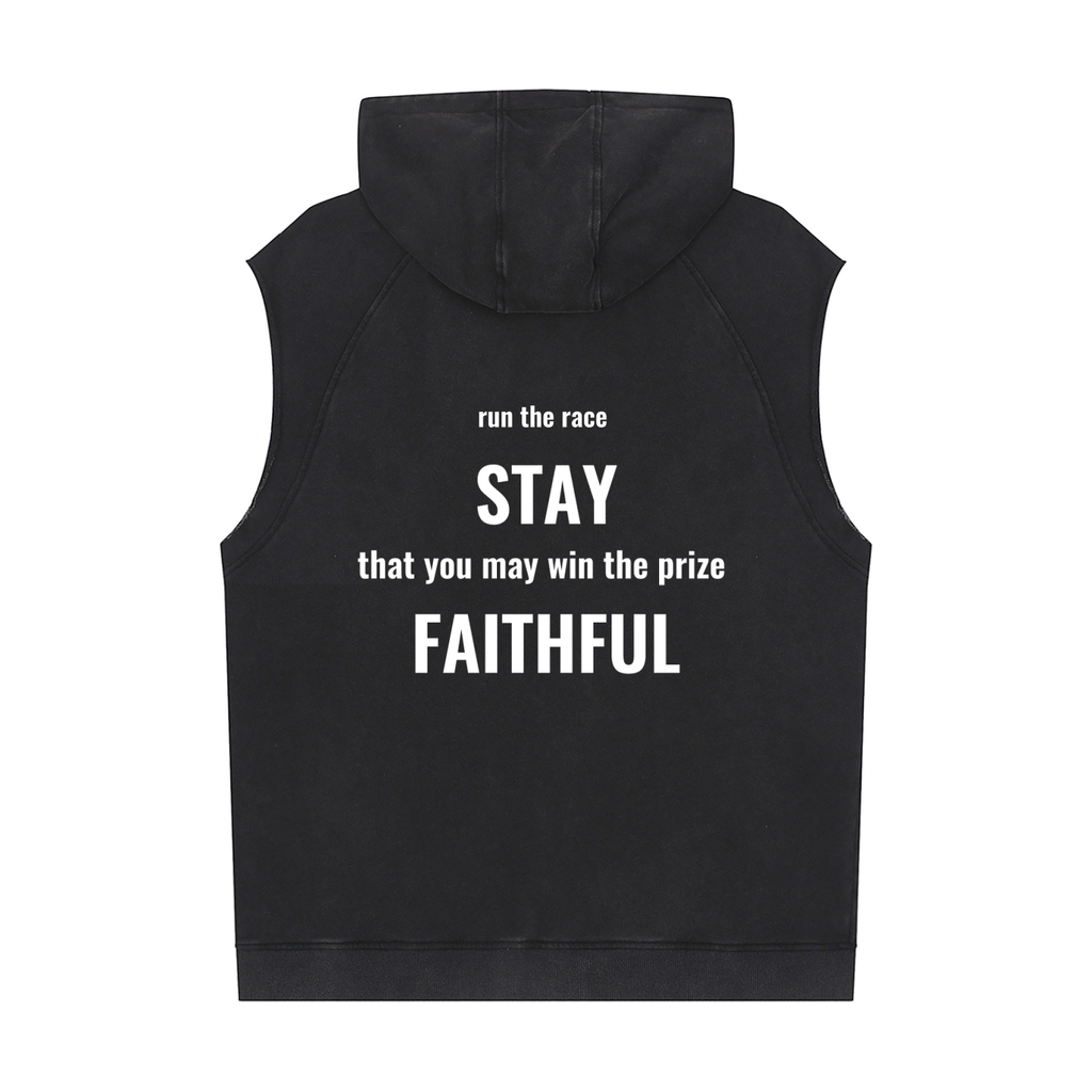 Snow Washed Sleeveless Hoodie